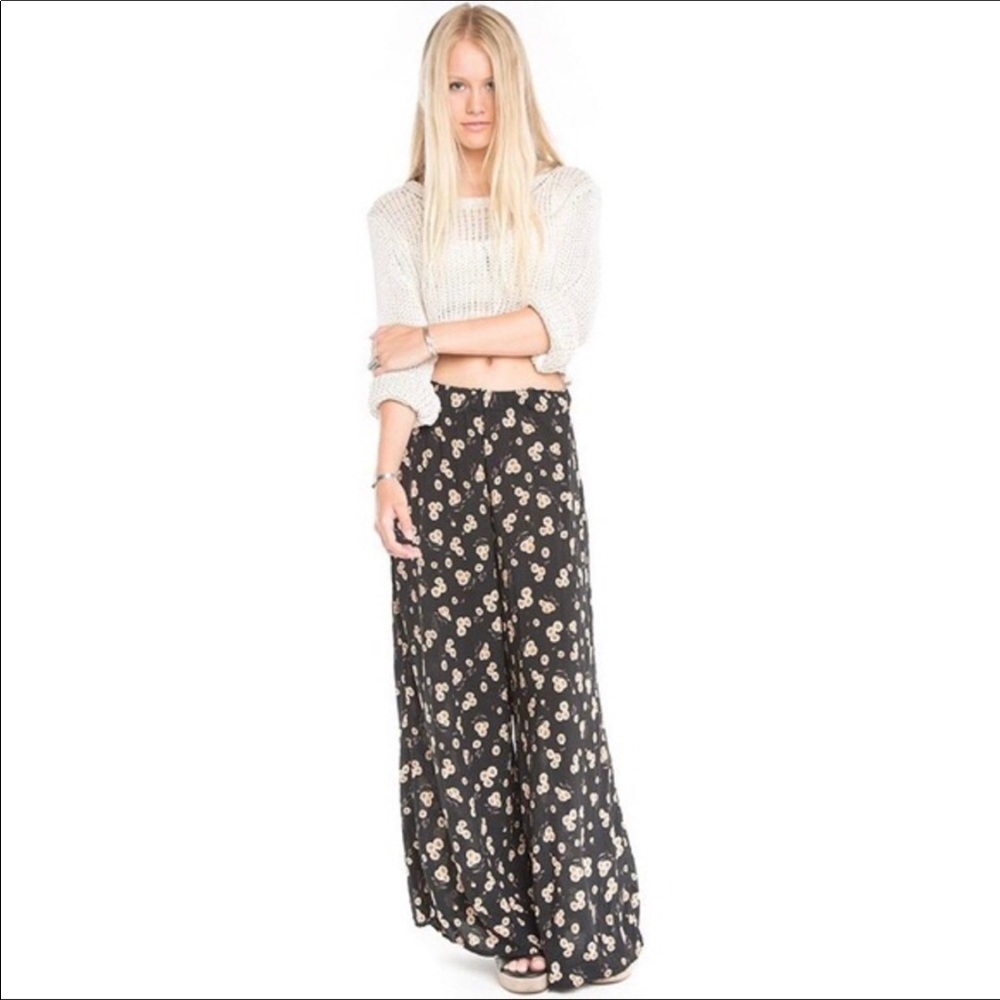 Brandy Melville Sunflower Wide Leg Pants